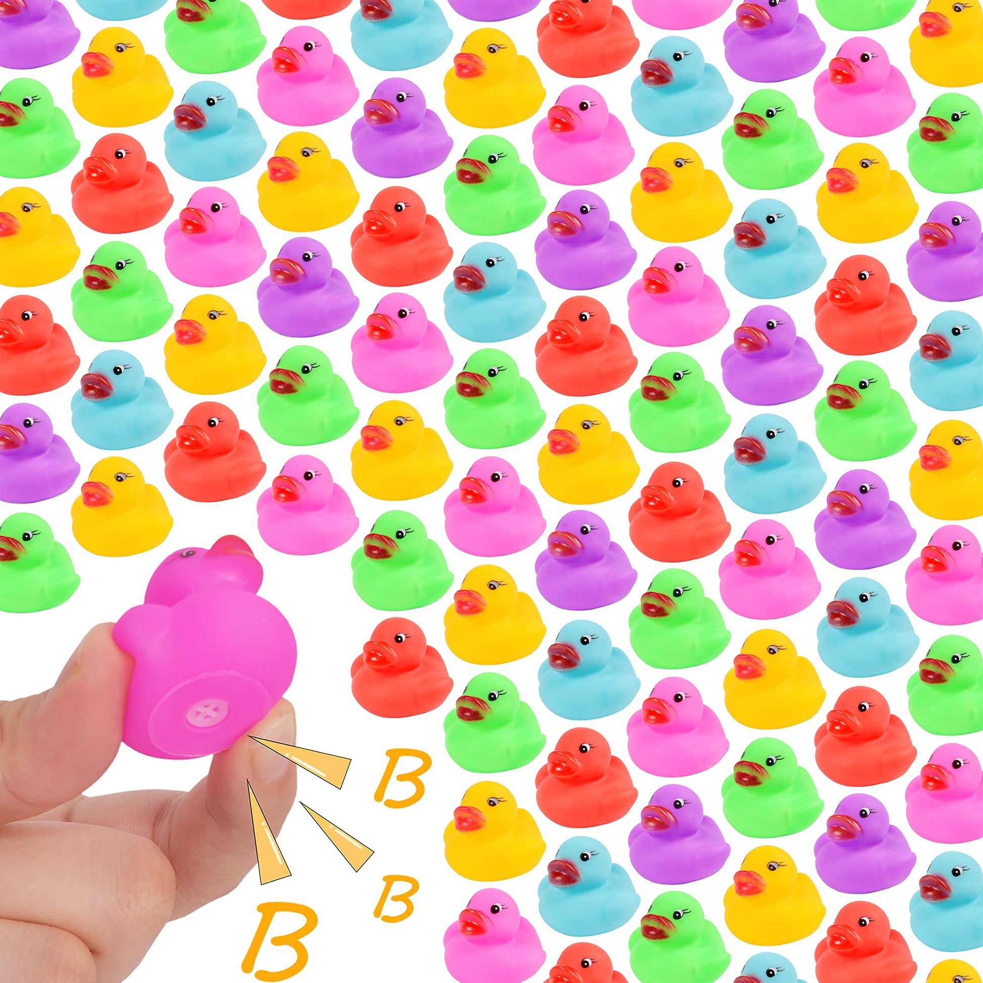 90-Pack Mini Rubber Ducks Set, Mini Colorful Rubber Duckies Bath Toy for Child,Float & Squeak Tiny Ducks Pool Toy Set for Kids Party Favors,Birthday