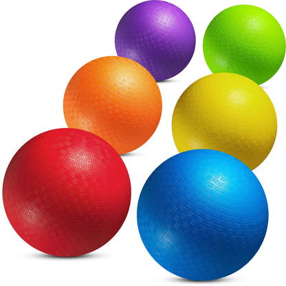 10-Inch Kickballs for Kids & Adults (6-Pack) W/Hand Pump Playground Balls