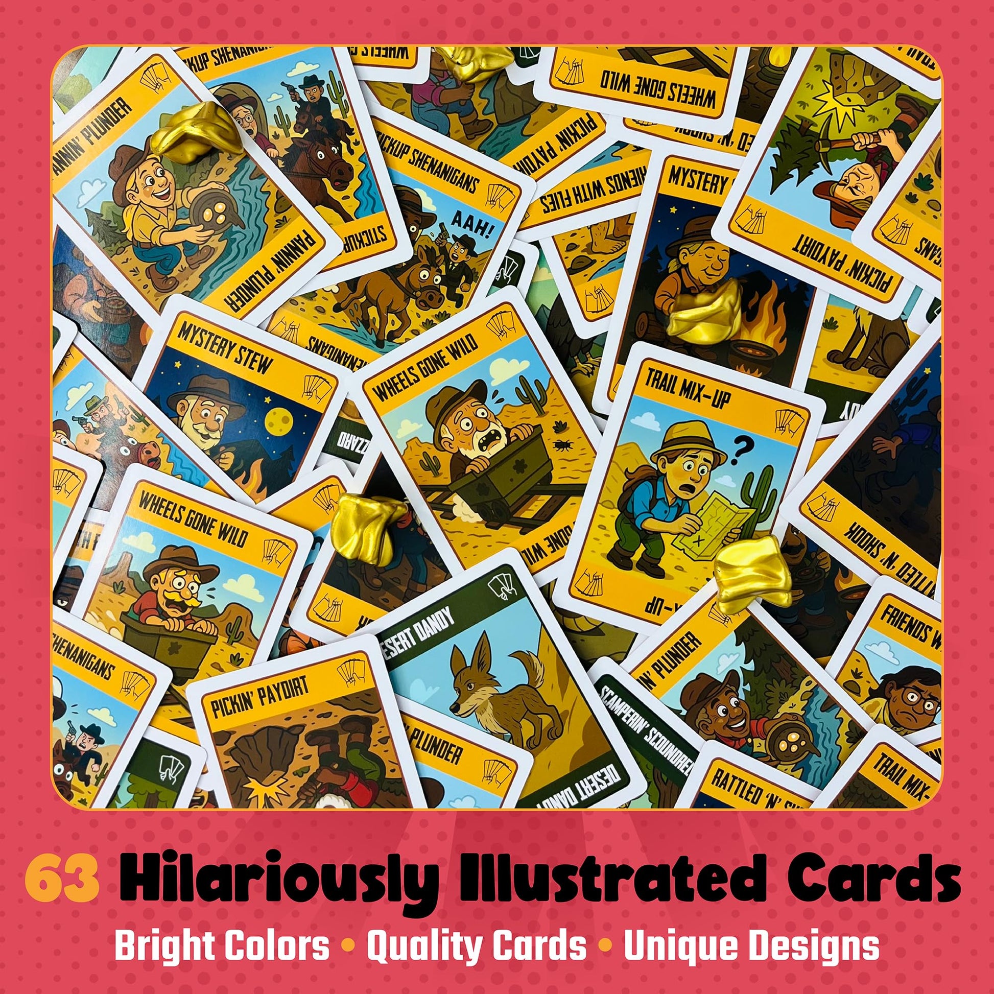 DR DINGUS Fool's Gold Card Game - Fast-Paced Bluffing for 3-7 Players, Ages 7+, 15 Minute Game, Family Party Game Night, Kids & Adults