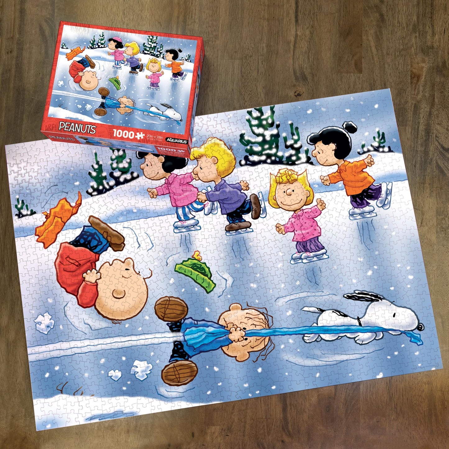 AQUARIUS Peanuts Cast Skating 1000 Piece Holiday Jigsaw Puzzle
