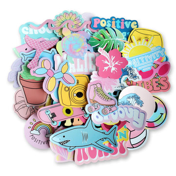 50PCS Cute Aesthetic Vysco Water Bottle Laptop Stickers, Vinyl Waterproof Decals for Skateboard Luggage Car Bumper Computer Stickers for Girls Boys