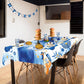 Izzy 'n' Dizzy Hanukkah Tablecloth Plastic - Hanukkah Paper Goods - 55" x 92" - Blue and White Chanukah Themed Party Supplies