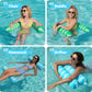 Sloosh 3 Pack Multi Purpose Swimming Pool Hammock, Inflatable Pool Floats for Outdoor, Beach, Water Lounges Pool Accessories (Saddle, Lounge Chair