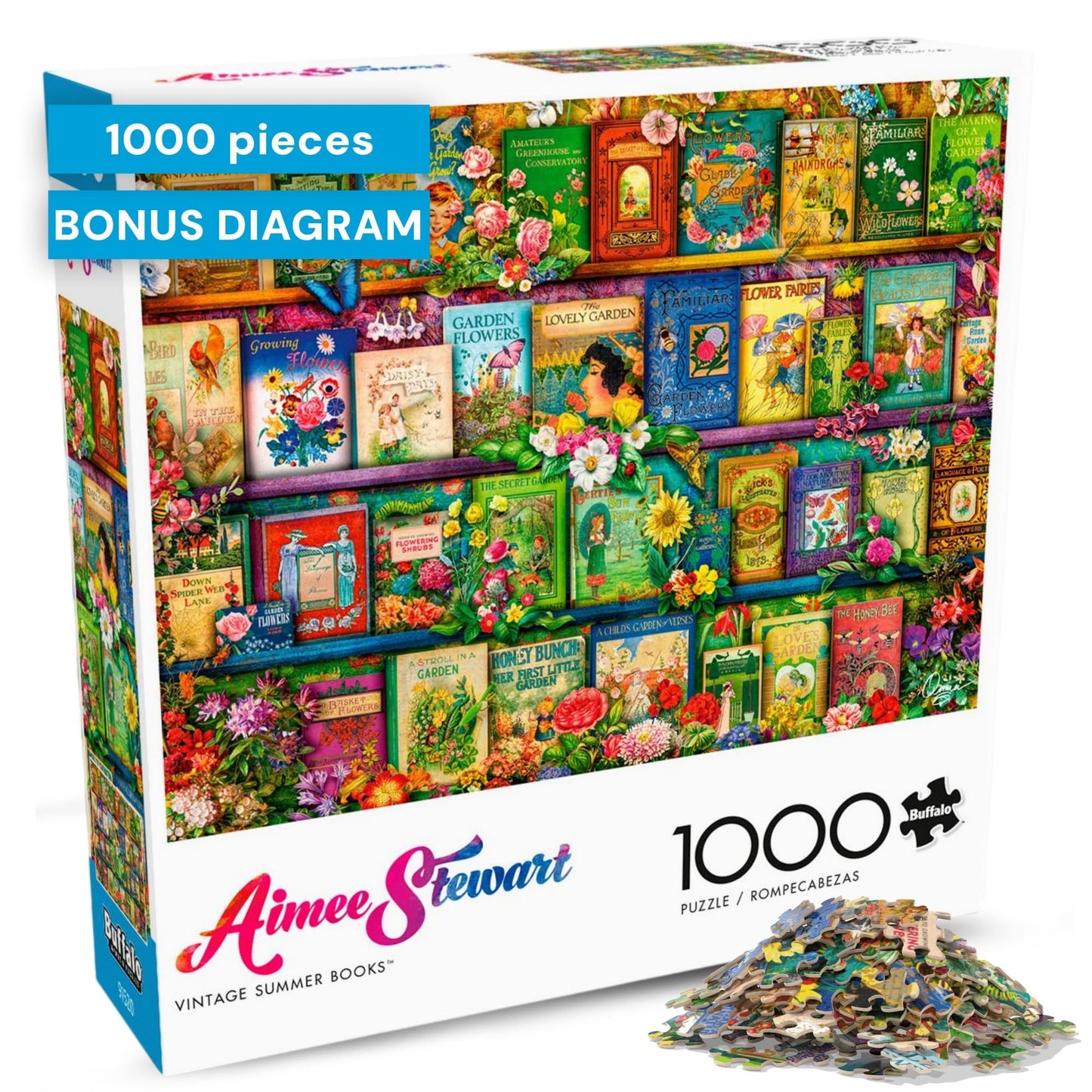 Buffalo Games - Aimee Stewart Vintage Summer Books - 1000 Piece Puzzle