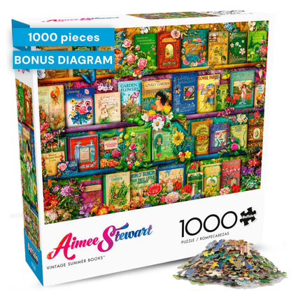 Buffalo Games - Aimee Stewart Vintage Summer Books - 1000 Piece Puzzle