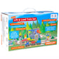 Wooden Train Set Kids Lift & Load Magnetic Crane Helicopter Semi Truck Shipping Containers Diesel Engine STEM Construction Playset Compatible