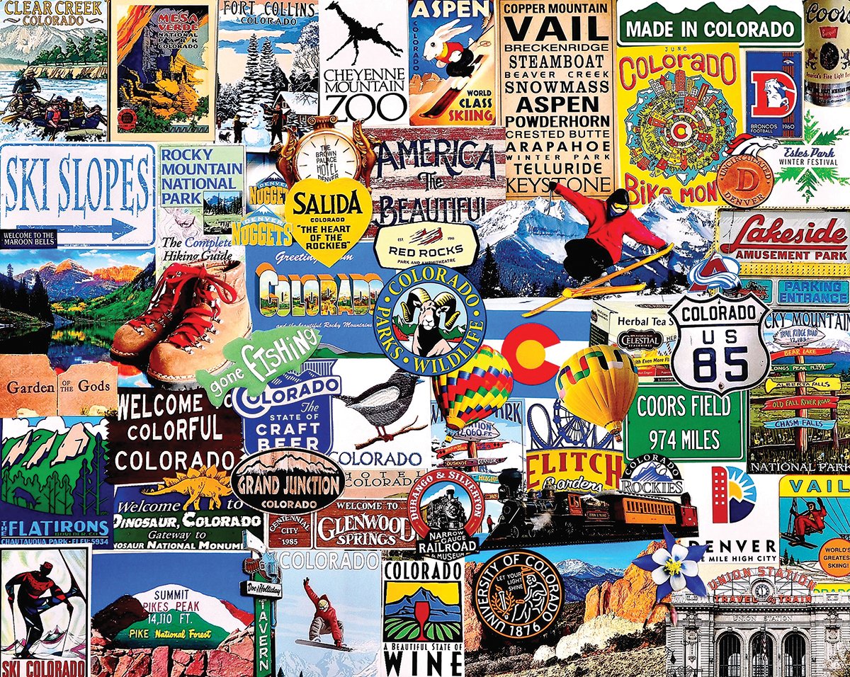 White Mountain 1000 Piece Jigsaw Puzzle Rocky Icons, I Love Colorado