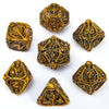 Metal Skull Dice Set Hollow Multi-Sided Dungeons & Dragons Dice 7CPS Role-Playing Dice Set with Flannel Bag Suitable for D&D Board Game Cards(Kugin)