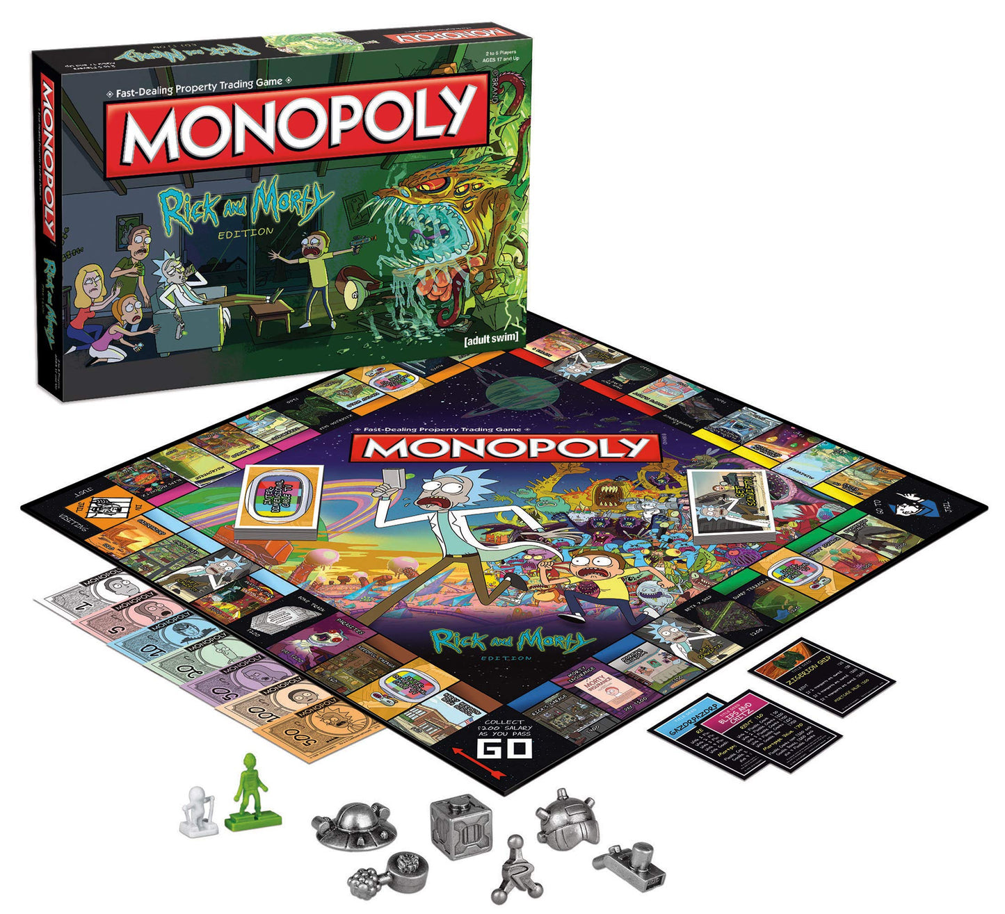 Monopoly Rick & Morty Board Game | Collectible Monopoly Game Based On Adult Swim Series Rick & Morty | Officially Licensed Rick & Morty Board Game