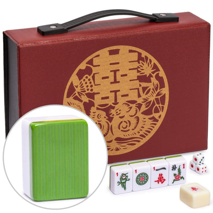 Yellow Mountain Imports Chinese Mahjong Set - Rouge Oasis - 146 Small Tiles for Chinese-Style Play [?????????]