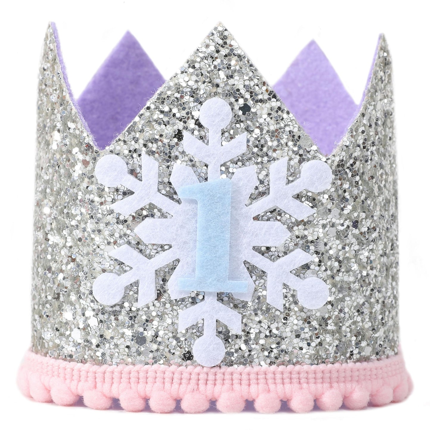 Rweseo Winter Onederland First Birthday Crown,Snowflake 1st Birthday Crown