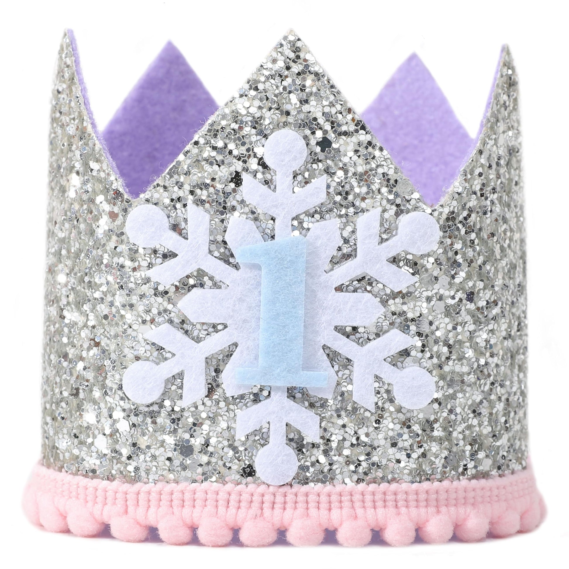 Rweseo Winter Onederland First Birthday Crown,Snowflake 1st Birthday Crown