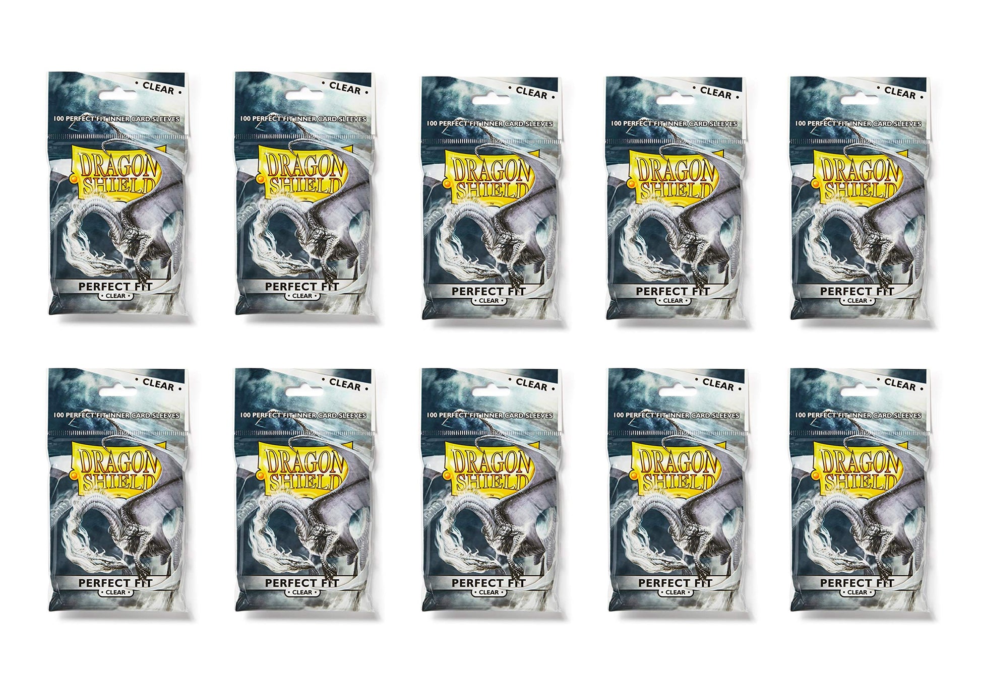 Dragon Shield 100 Standard Size Clear Perfect Fit Sleeves (10 Packs)