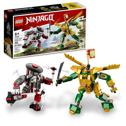 Lego NINJAGO Lloyd’s Mech Battle EVO Building Set 71781, with 2 Action Figures, 2 Posable Ninja Action Figures to Build, Ninja Toy for Kids Ages 6+