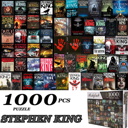 Stephen King Horror Novel Jigsaw Puzzles for Adults 1000 Piece 27.6×19.7inch Large Difficult Challenging Familiy Stress Reliever Games,Fun Kids Ages