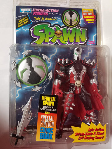 McFarlane Toys Spawn series 1 Medieval Spawn Action Figure w/ comic