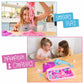 Kipipol Unicorn Sensory Bin for Toddlers 3-4, 5-7 Magic Sand Art Kit w Sandbox, 2.4 LB of Sensory Sand, 10 Sand Toys, 4 Unicorn Toys for Girls Age