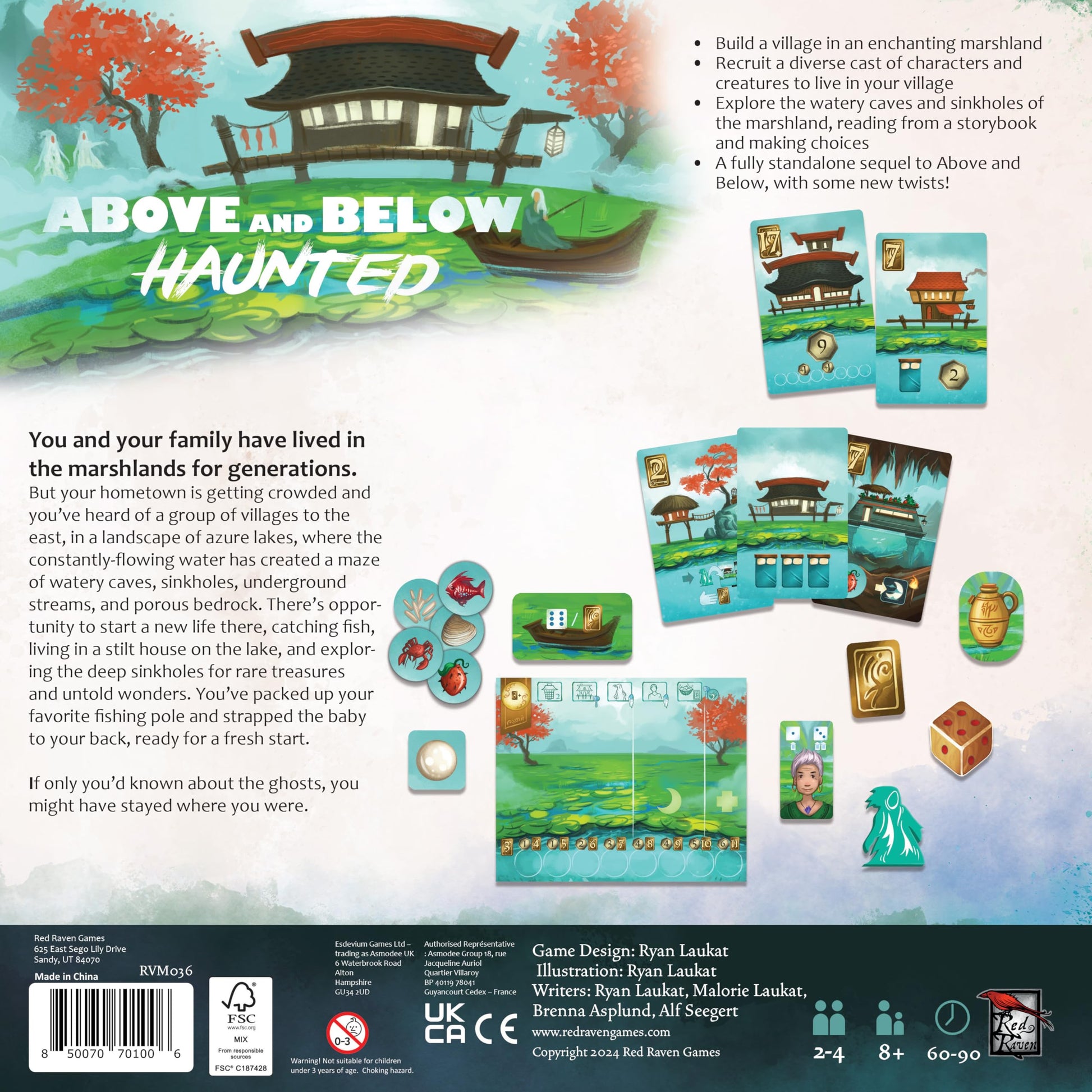 Above and Below: Haunted Board Game | Spooky Story Adventure | Red Raven Games | Village Building | 2-4 Players | Ages 8+ | 2026 Origins Award Nominee