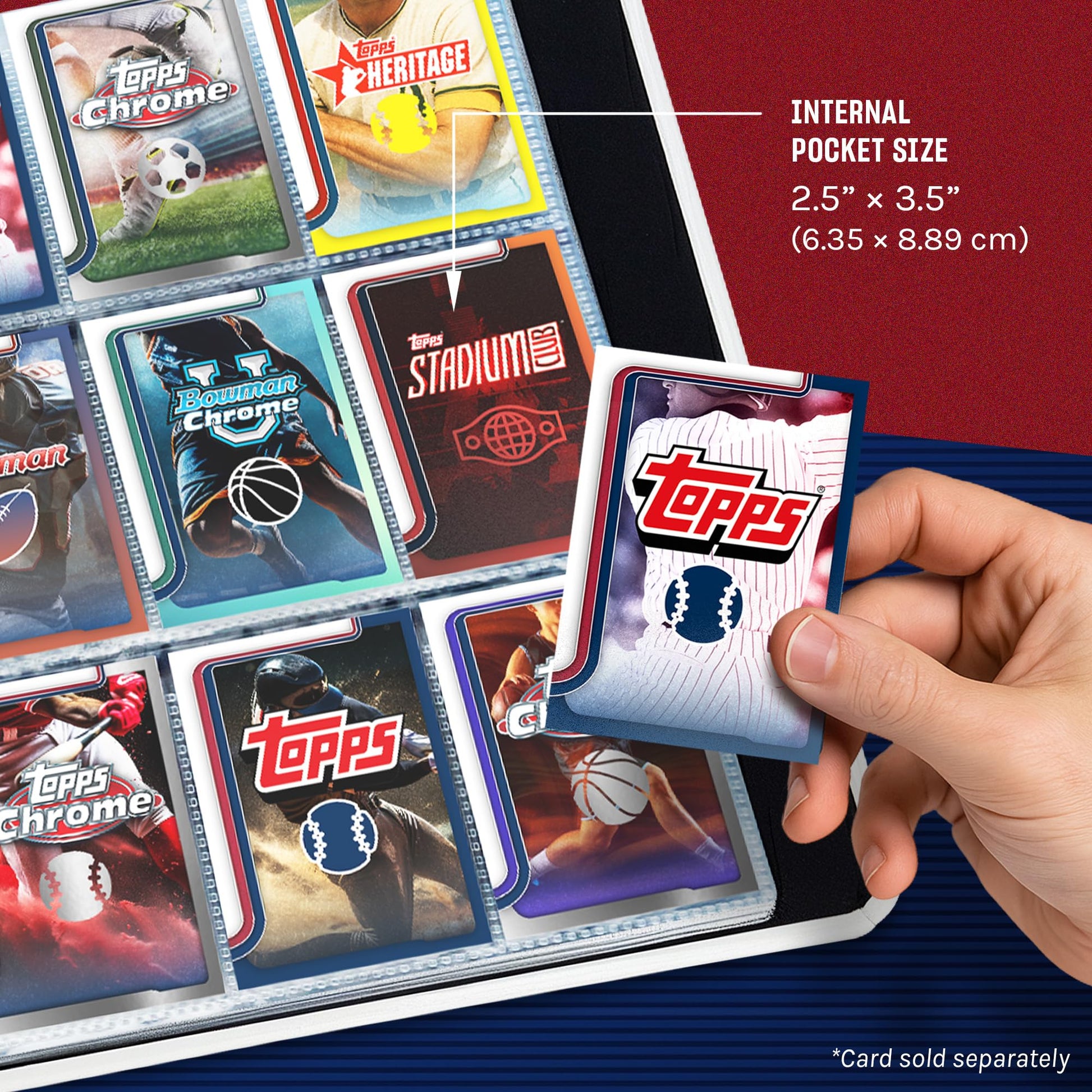 Topps Binder - 9 Pocket Trading Card Binder, Premium Durable Material, 35 Top-Loading Pages, 450 Card Capacity, Folder for Collectible Card Games