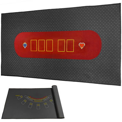 BALIKEN 84x42 Inches Texas Holdem Poker Mat & Blackjack Table Top Casino Felt Professional Grade Mat (Burgundy, Grey)