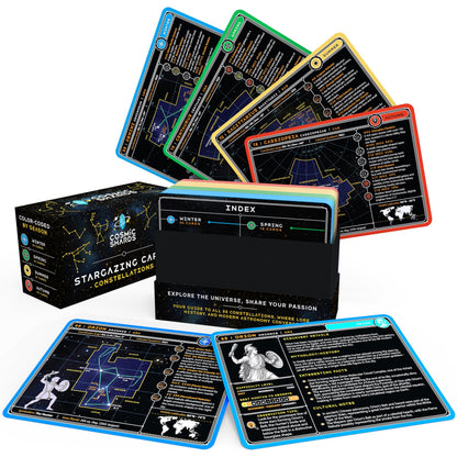 Cosmic Shards: Stargazing Cards - Constellations, 88 Astronomy Flashcards