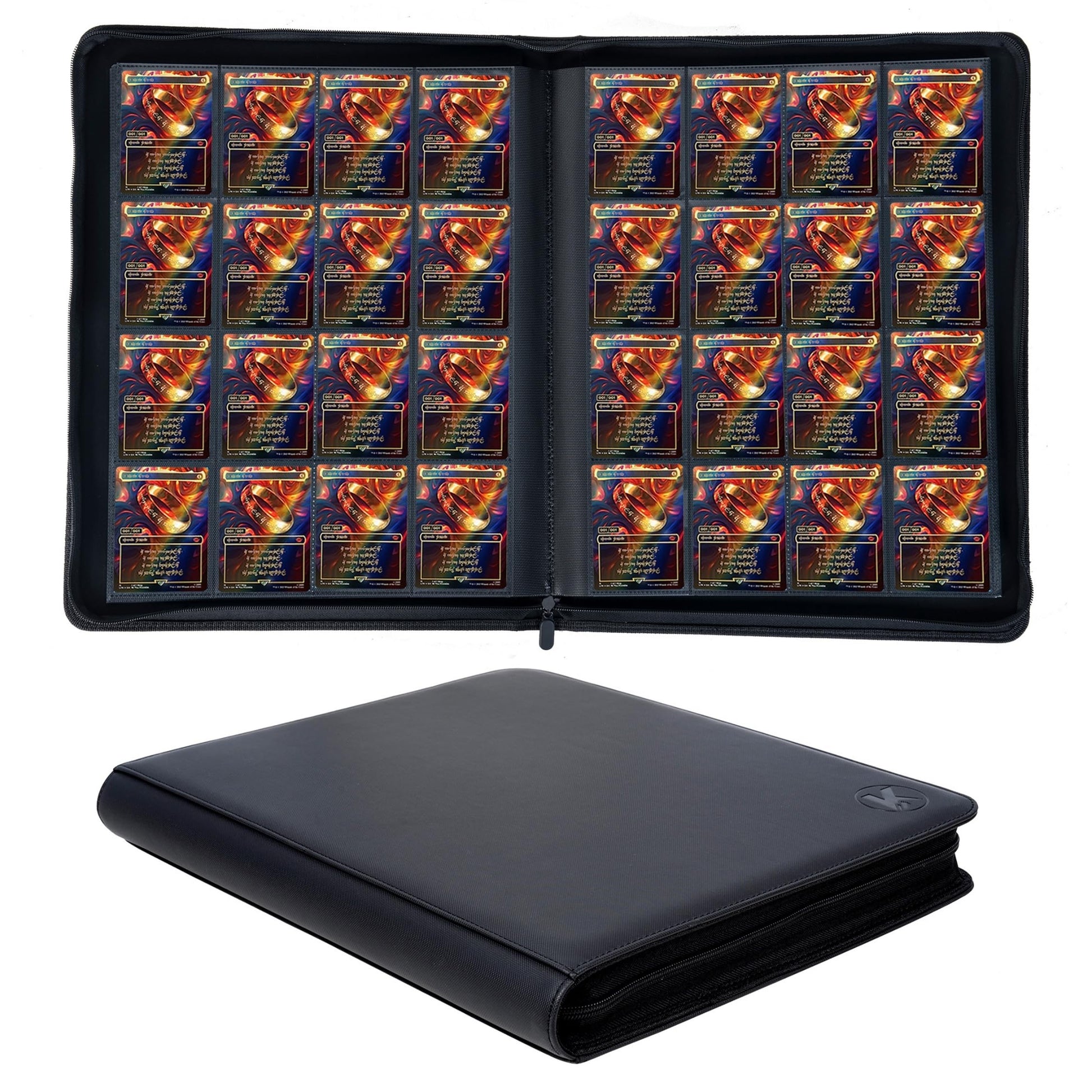 KUOOKING 1000+ Pockets Trading Card Binder, 16-Pocket Card Ablum Compatible with MTG,Sports Cards & Other Standard Size Trading Cards (Black)