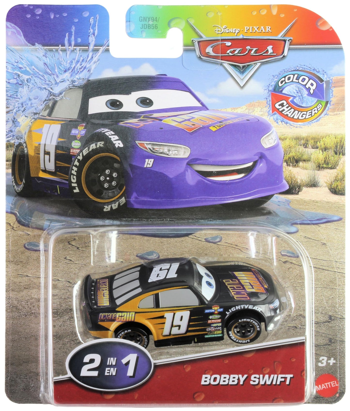 Disney Cars 2026 Color Changers Piston Cup Racer Octane Gain #19 Bobby Swift