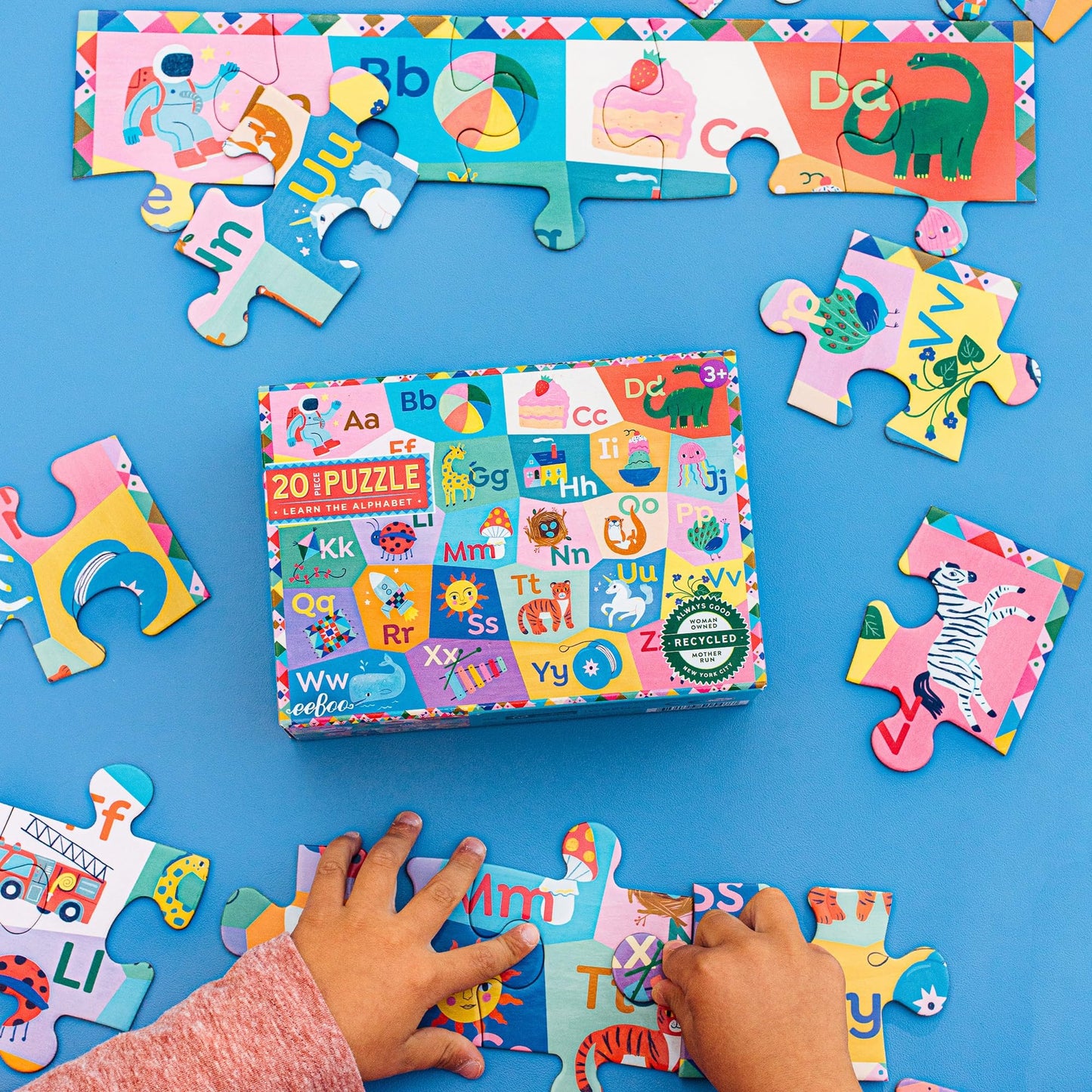 eeBoo Learn the Alphabet 20 Giant Piece Children's Puzzle, 15" x 11"