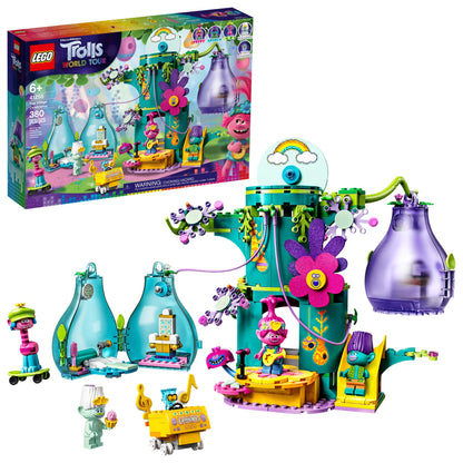 LEGO Trolls World Tour Pop Village Celebration 41255 Trolls Tree House Building Kit for Kids (380 Pieces)