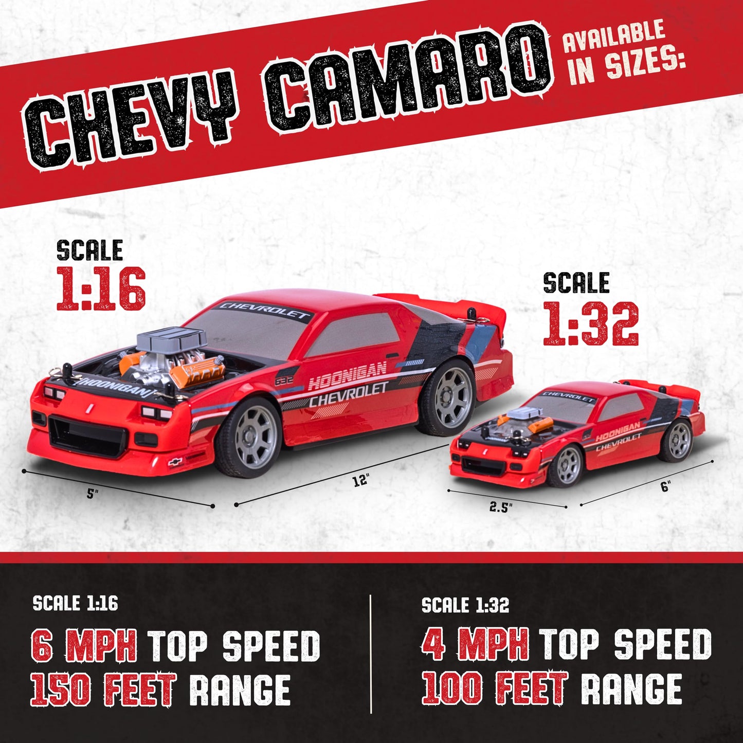 Flybar Hoonigan Chevy Camaro Remote Control Car - Toy Cars, Drift RC Cars for Boys Age 8-12, 3,7 V, 2.4GHz, 150ft Range, 1:32 Scale, 6mph Speed