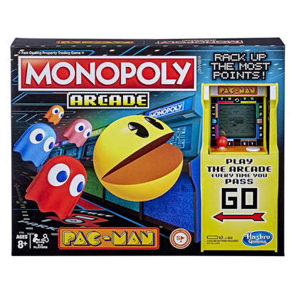 Monopoly Arcade Pac-Man Game Board Game for Kids Ages 8 and Up; Includes Banking and Arcade Unit
