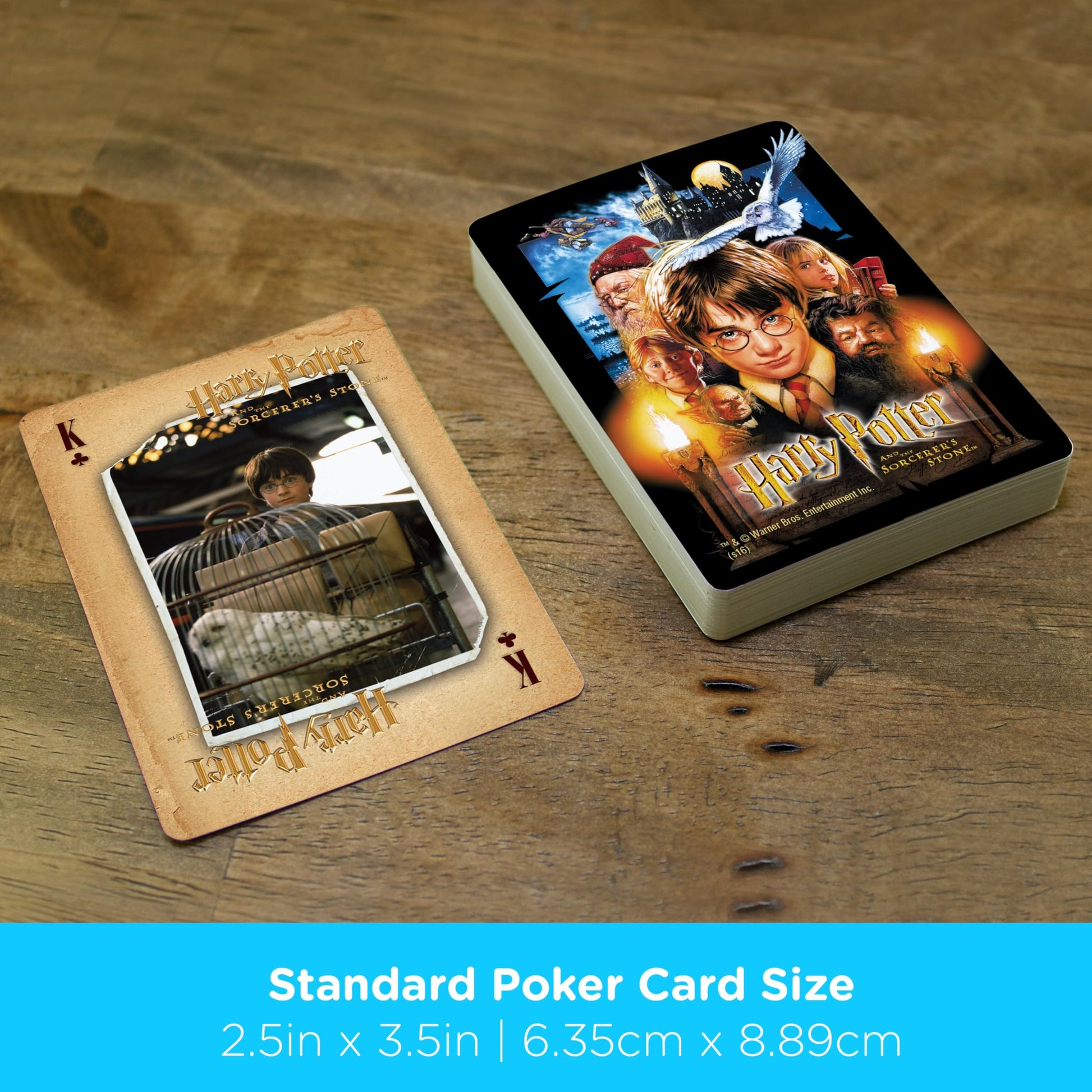 Aquarius Harry Potter Sorcerer's Stone Playing Cards Standard Size - Themed Novelty Deck with 52 Unique Movie Designs - Collectible Merchandise Gift