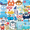 Under the Sea Photo Booth Props - 41-pc Photobooth Kit with 8 x 10-Inch Sign, 60 Adhesive Pads, 45 Sticks - Under the Sea Decorations - Under the Sea