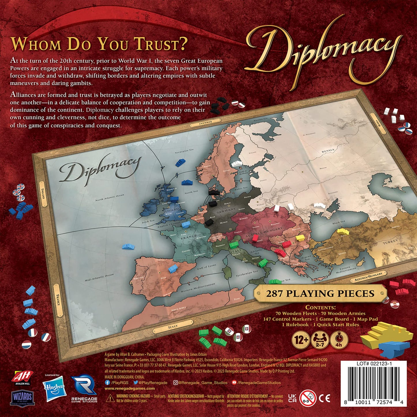 Renegade Game Studios Diplomacy Board Game by Renegade - Strategy Game of Alliances & Betrayal, European Negotiation Game Ages 12+, 2-7 Players