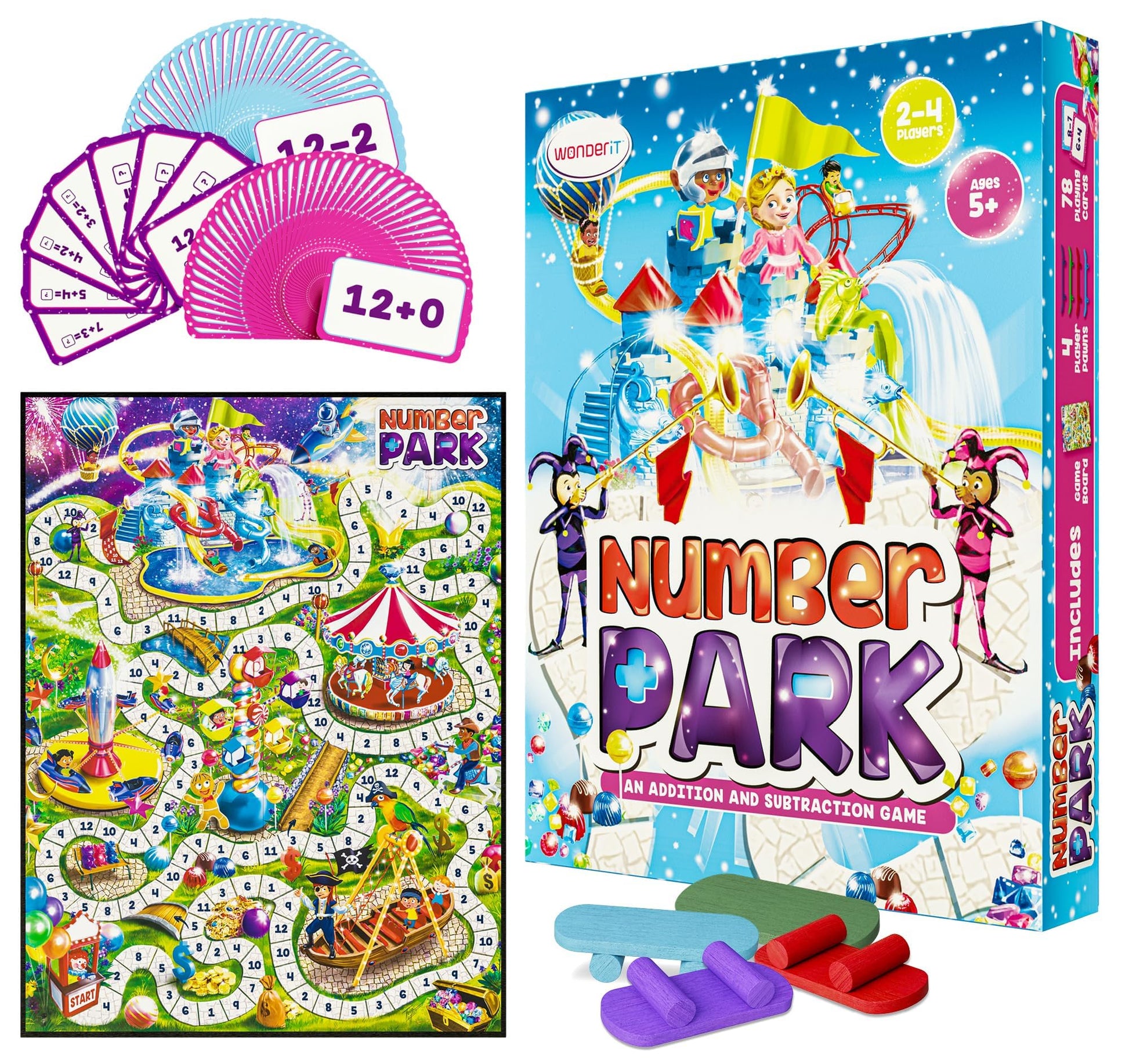 Number Park - Addition & Subtraction Math Board Game for Kids Ages 5-8 - Fun STEM Learning Game for Kindergarten, 1st & 2nd Grade, Homeschool