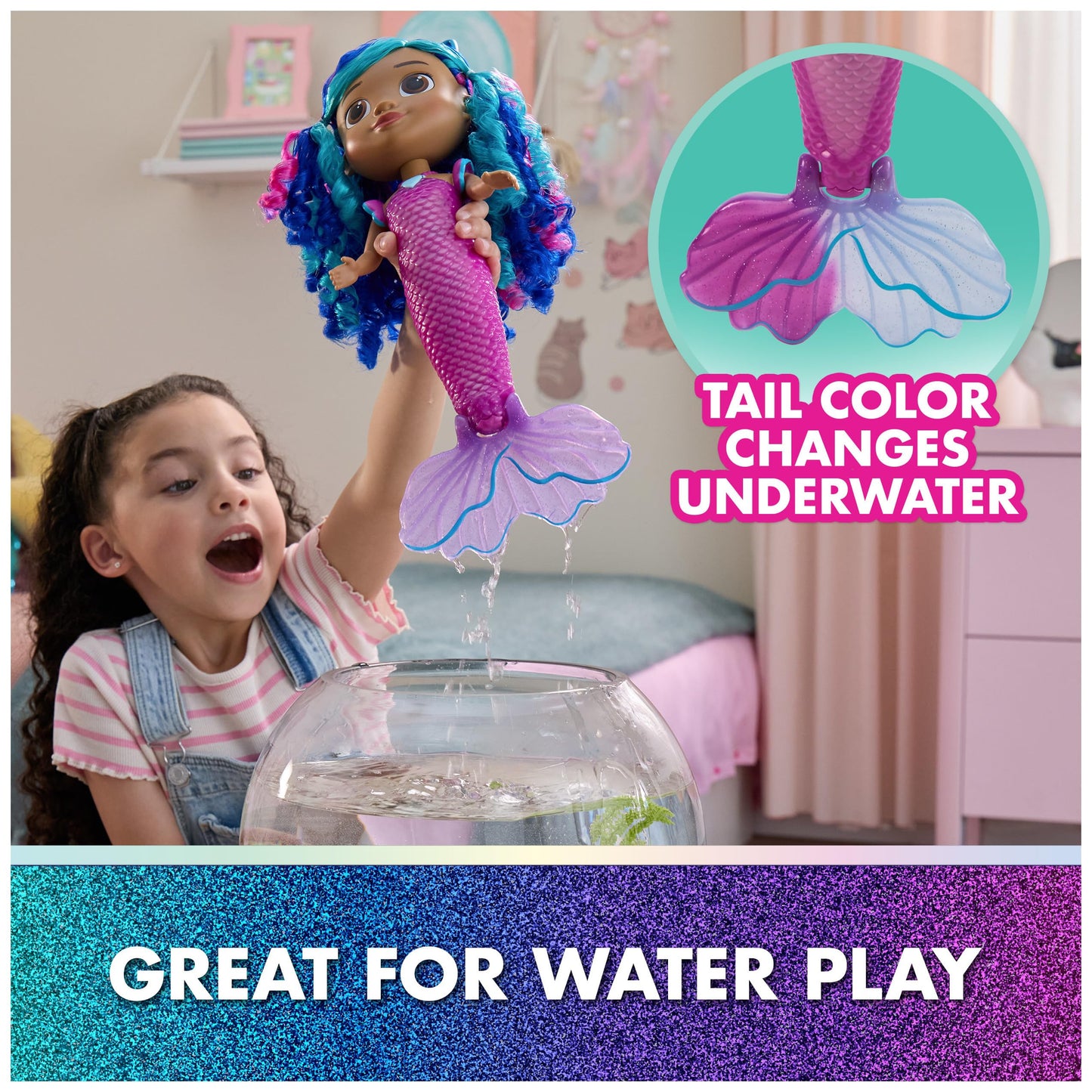 Gabby's Dollhouse Movie Feature Mermaid Doll, Multi-Colour, 6074338