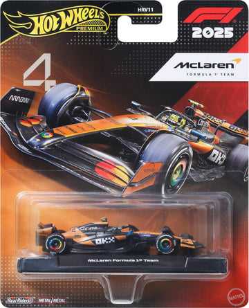 Hot Wheels 1:64 Scale Premium Die-Cast Formula 1 Collectible Toy Race Car with Real Riders Tires & Metal/Metal Body & Chassis