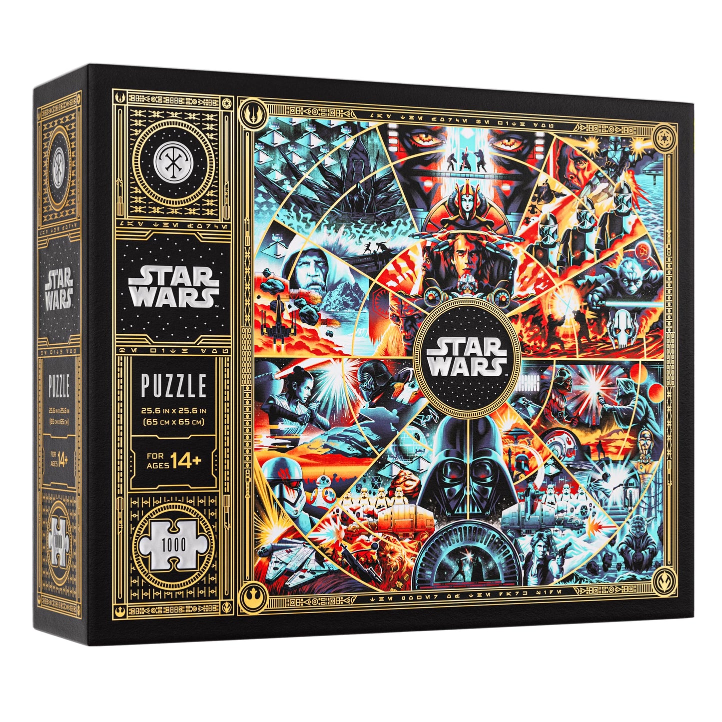 theory11 Star Wars Jigsaw Puzzle - 1,000 Pieces with Gold Foil Accents, Official Lucasfilm Collectible with Carrying Pouch