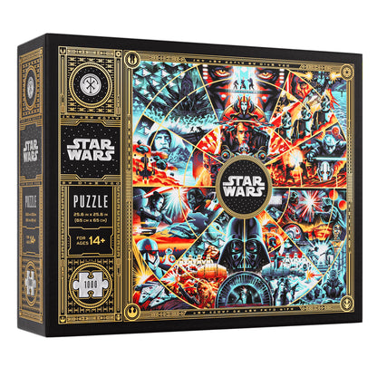 theory11 Star Wars Jigsaw Puzzle - 1,000 Pieces with Gold Foil Accents, Official Lucasfilm Collectible with Carrying Pouch