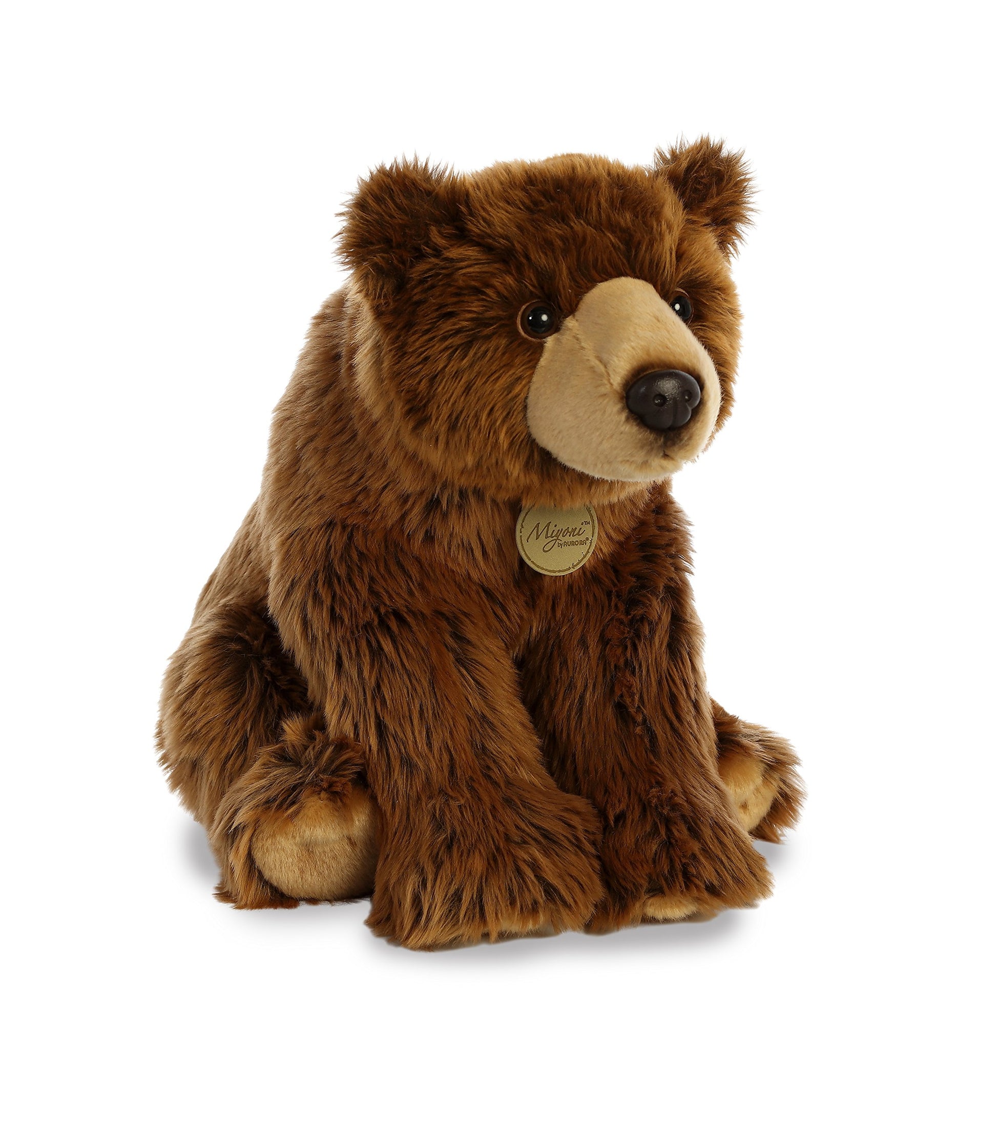 Aurora® Realistic Miyoni® Grizzly Stuffed Animal - Lifelike Details Make a Cherished Companion - Perfect for Decorating Bedrooms or Classrooms - Brown