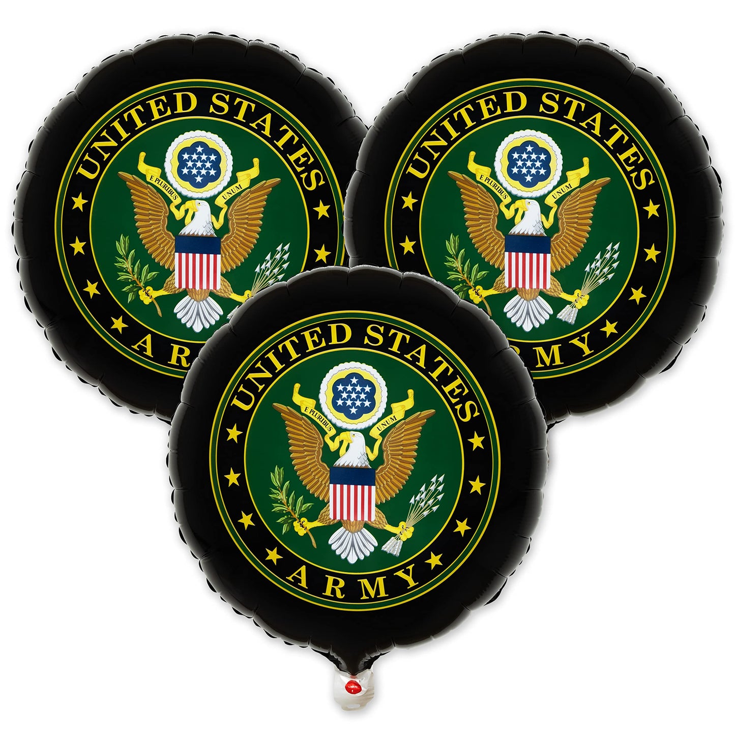 Havercamp U.S. Army Party Balloons (3pcs.)! 18" Round Foil Mylar Balloons. U.S. Army Licensed. American Heroes Military Camo Collection.