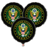 Havercamp U.S. Army Party Balloons (3pcs.)! 18" Round Foil Mylar Balloons. U.S. Army Licensed. American Heroes Military Camo Collection.