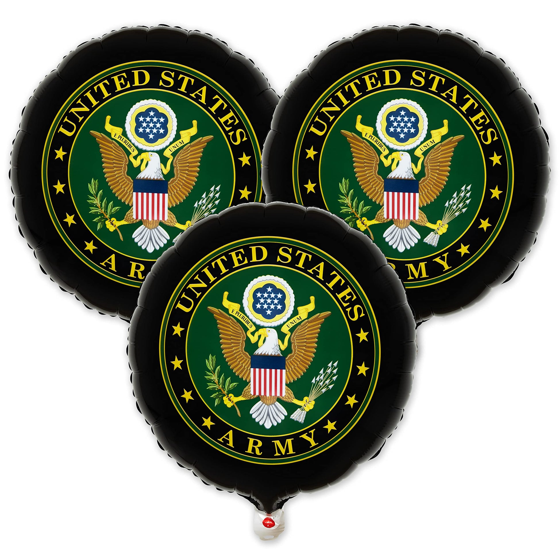 Havercamp U.S. Army Party Balloons (3pcs.)! 18" Round Foil Mylar Balloons. U.S. Army Licensed. American Heroes Military Camo Collection.