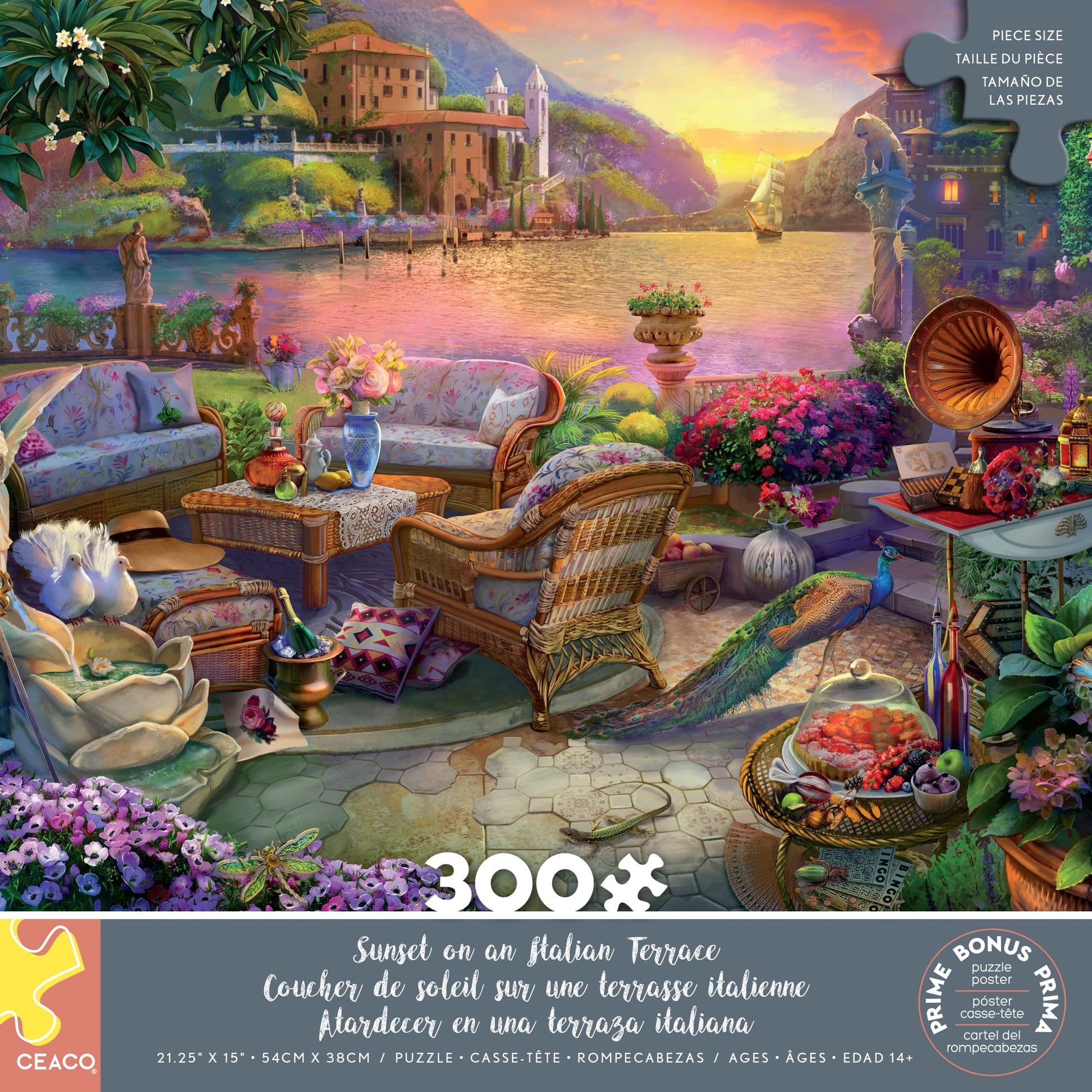 Ceaco - Lilia - Sunset on an Italian Terrace - 300 Piece Puzzle for Adults