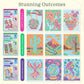 Lifelines FlowArt Activity Pads, 2-Pack & Bonus Pad - Guided Dot-by-Letter Art Meditations - 8 Double-Sided Markers & 48 Scenes - Color by