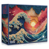 Great Wave (#2) - 1000 Piece Jigsaw Puzzle for Adults | Premium European Blue Board | Satin Low-Glare Finish | Ribbon Cut | Bonus Poster |