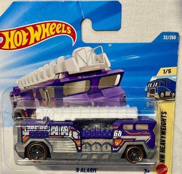 Hot Wheels 5 Alarm Firetruck [Purple] Heavyweights 1/5, 32/250, 1:64 Scale Diecast Toy Vehicle