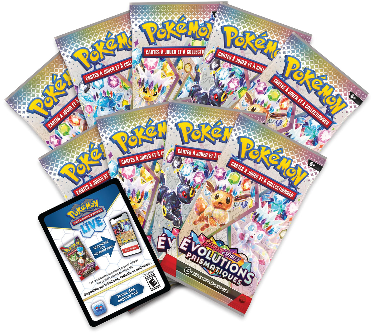 Pokémon: Scarlet & Purple Elite Trainer Set - Prismatic Evolutions of the Pokémon TCG (1 Fully Illustrated Promo Card, 9 Booster Packs & Premium Game