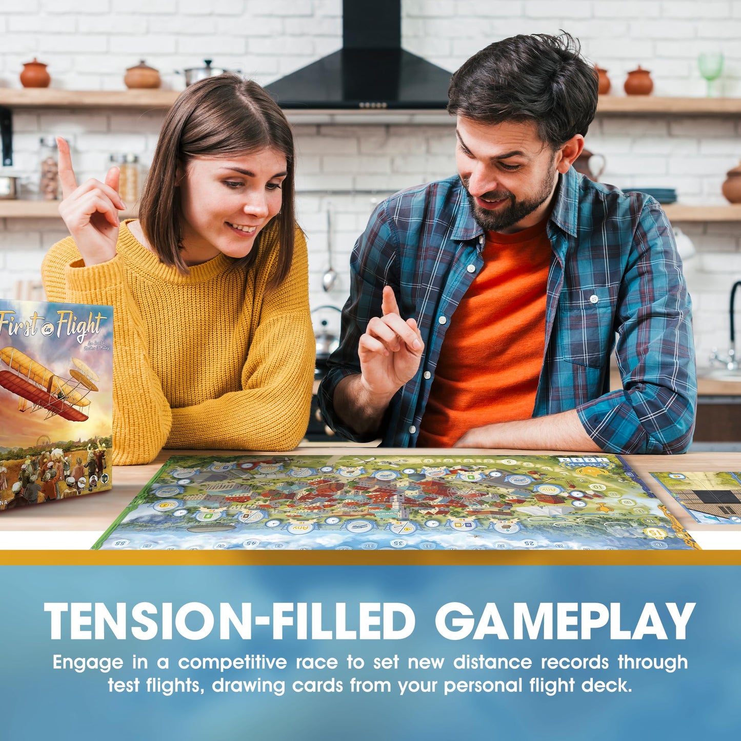 First In Flight: MENSA Award Winning Board Game About Historical Aviation - Strategy Board Game for Teens, Adults and Heavy Gamers - A Flight-Themed