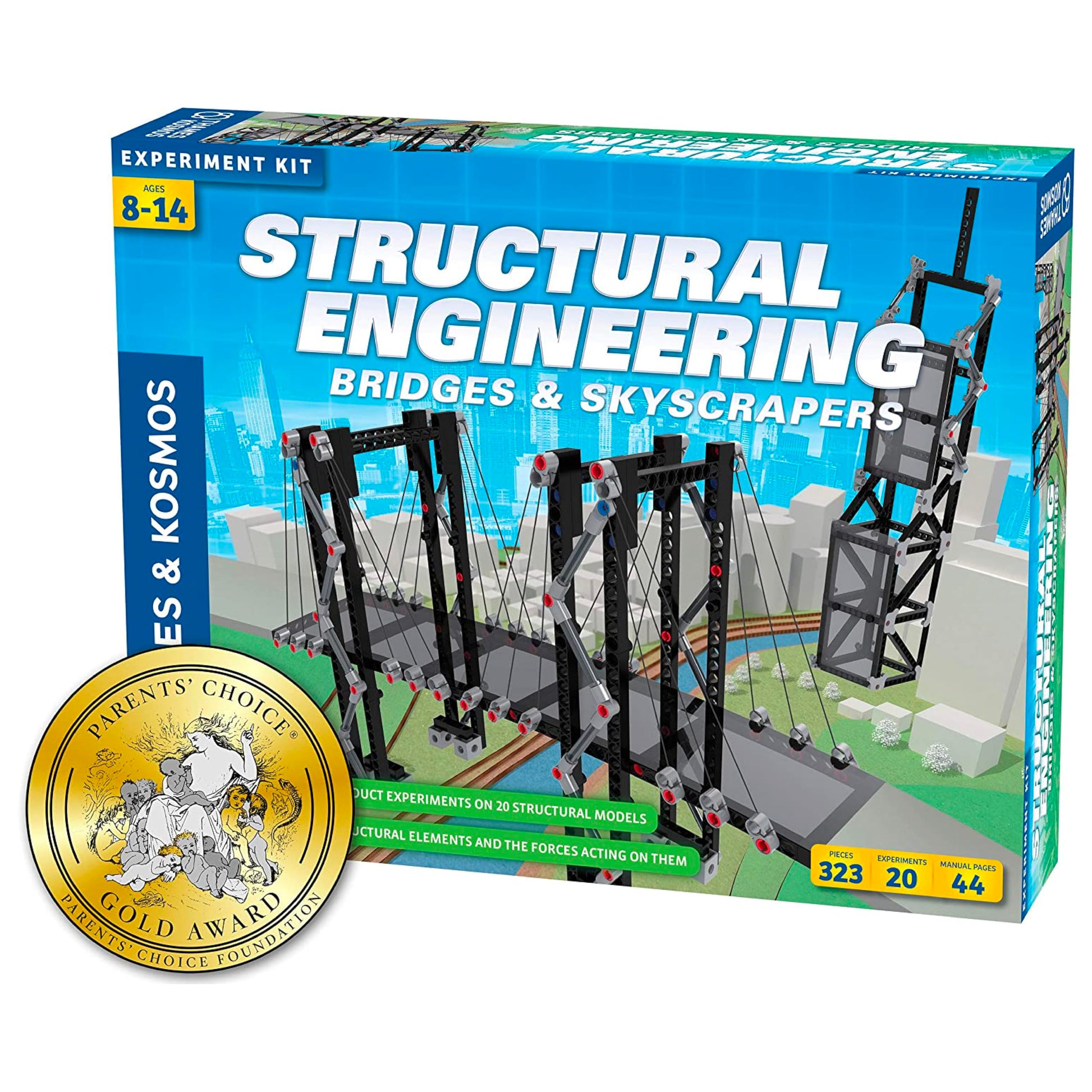 Thames & Kosmos | Structural Engineering: Bridges & Skyscrapers | Science & Engineering Kit | Build 20 Models | Learn about Force, Load, Compression